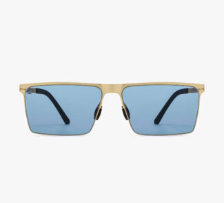 Gold Blue Full Rim Rectangular Branded Sunglass