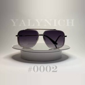 Gradient Black Silver Aviator — Sunglasses #0002