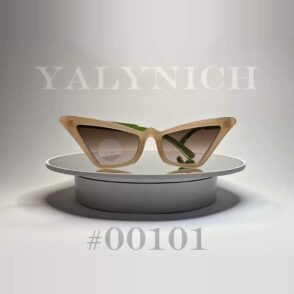 Beige-Green Cat-Eye — Sunglasses #00101