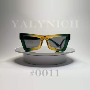 Emerald-Gold Bold Square — Sunglasses #0011