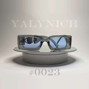 Smoke-Gray Crystal Rectangle — Sunglasses #0023