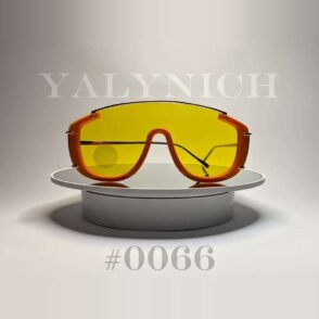 Orange Shield Yellow Lens — Sunglasses #0066