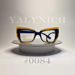 Blue-Yellow Cat-Eye Bold — Sunglasses #0084