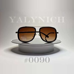 Black Metal Square Pilot — Sunglasses #0090